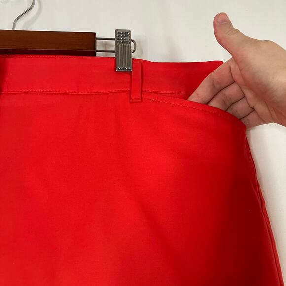Talbots | Red Perfect Crop Chino Pants Cotton 2% Spandex Womens 14 PETITE - Picture 3 of 7